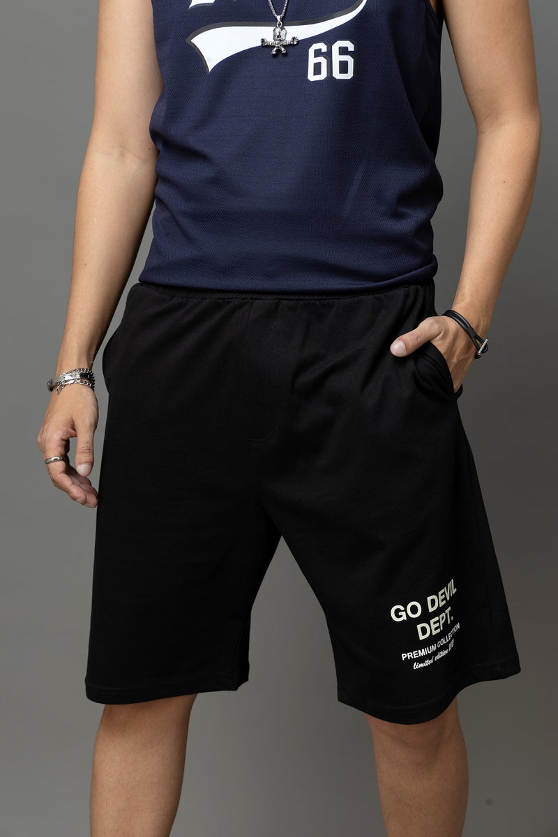 Go Devil Black Shorts For Men - Image 1